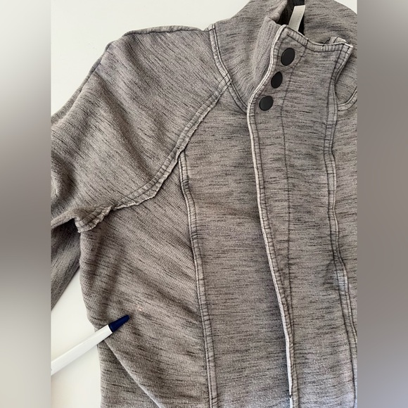 FP Movement by Free People | Marled Gray Ruched Zip-Up Jacket - Picture 15 of 15